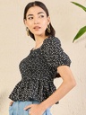 Smocked Peplum Top