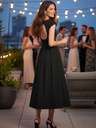 Stretchable Backless Midi Dress