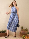 Asymmetric One-Shoulder Crepe Dress