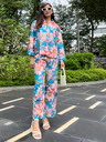 Floral Linen Printed Two Piece Co-ord Set