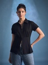 Zip-Through Fitted Cotton Top
