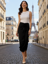 Stretchable Ruffle Rosette Midi Skirt