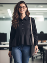 Cotton Peplum Shirt