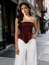 Smocked Bandeau Asymmetrical Top