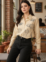 Doodle Embroidered Linen Shirt
