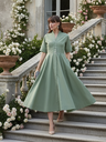 Corset Panelled Cotton Midi Dress