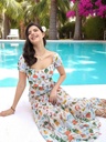 Puff Sleeved Swimsuit with Skirt