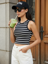 Stretchable Ribbed Sleeveless Crop Top